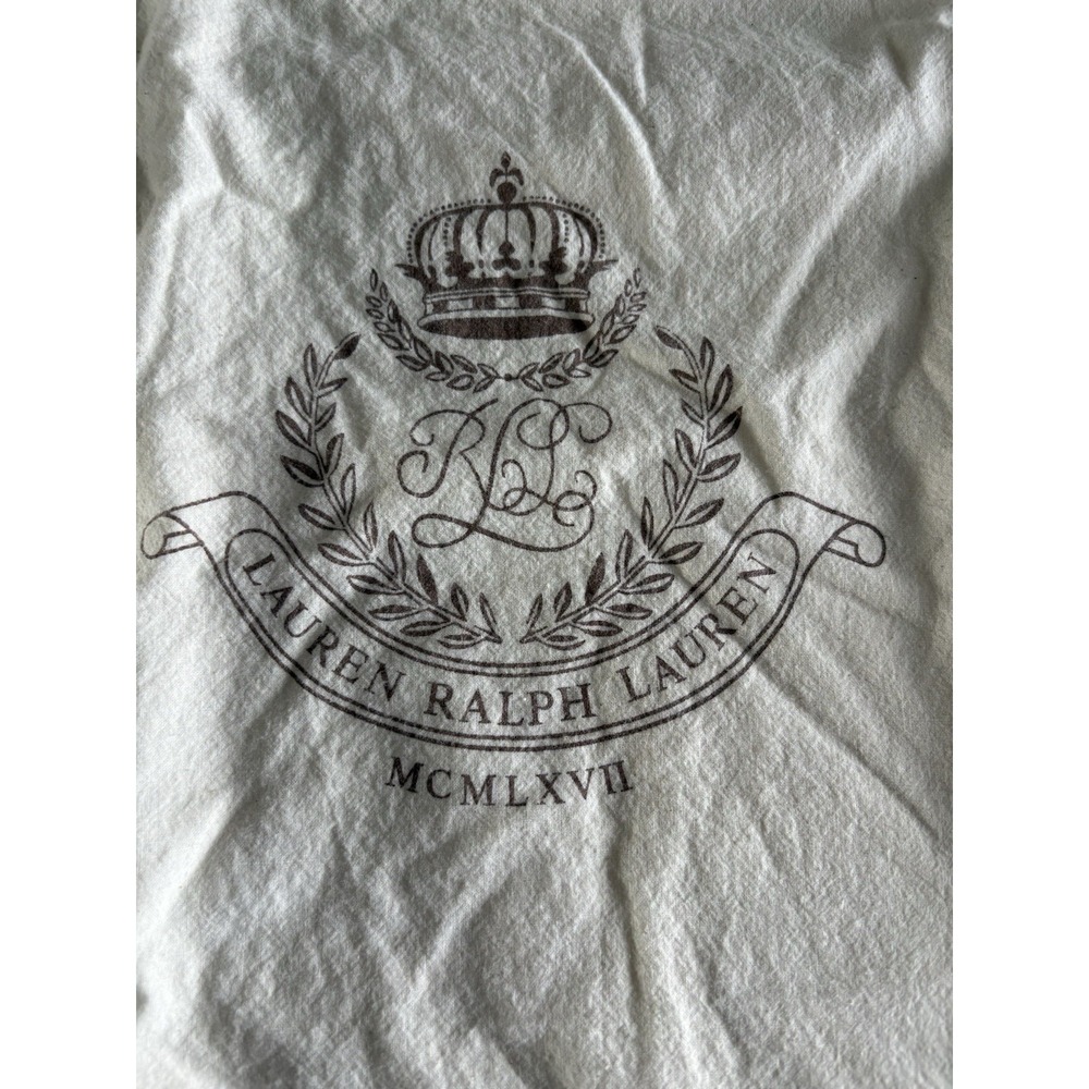 VTG Ralph Lauren Off White Ivory Cotton Dust Bag Purse Cover Preppy Old Money
